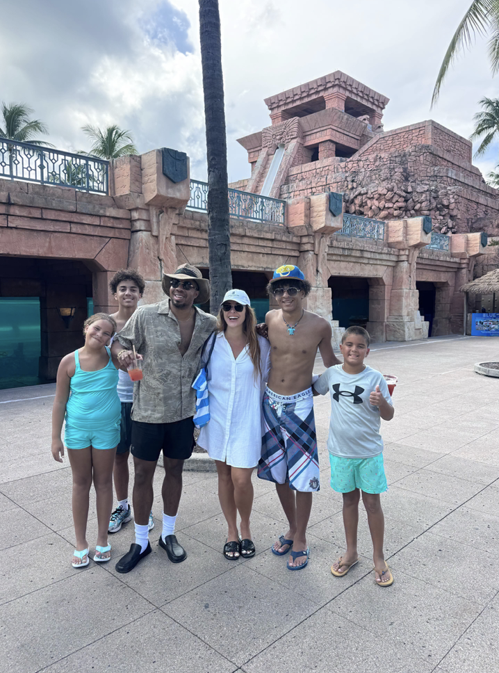 Family walking on the beach